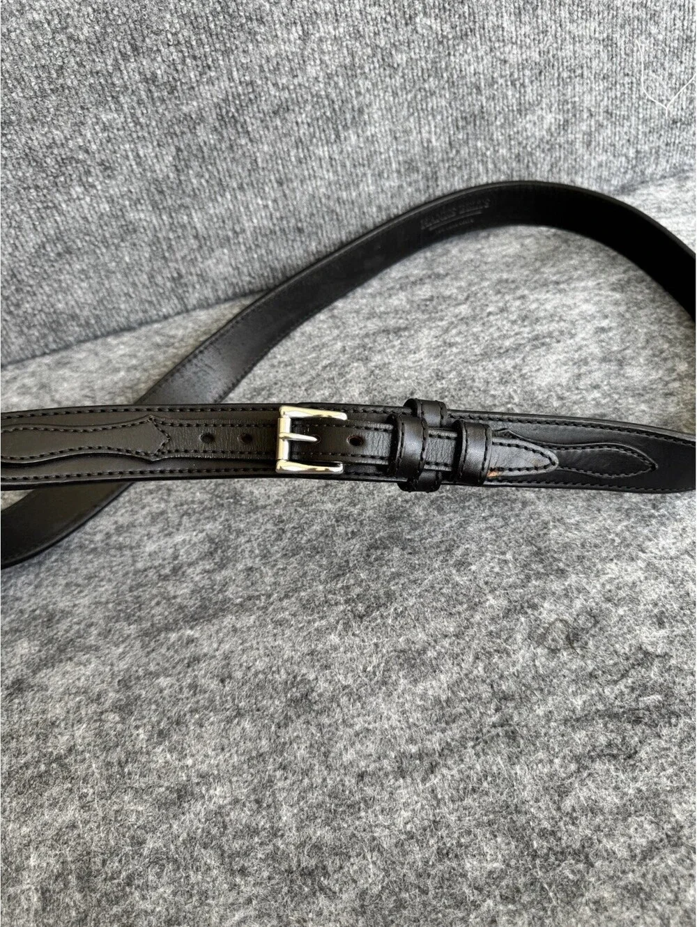 Hanks Belts Black Leather Belt Size 50 USA Made Heavy Duty 100 Year Belt